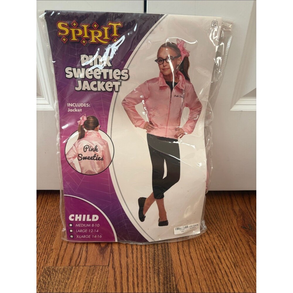 Spirit Pink Sweeties Satin Jacket Light Pink Girl's Size XL